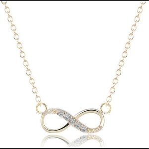 GOLD Plated Crystal Infinity Necklace